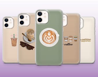 Coffee Phone Case Latte Espresso Cafe Aesthetic Cover for iPhone 16, 15, 14, 13, 12, 11 Samsung S25, S24, S23 Pixel 9Pro XL, 8A, 8Pro