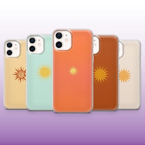 Sun Phone Case Boho Sun Sunshine Cover for iPhone 16, 15, 14, 13, 12, 11 Samsung S25, S24, A56, A16, Pixel 9A, 9Pro XL, 8A, 8Pro