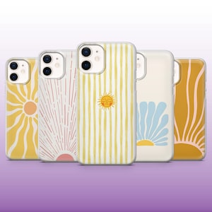 Custodia per telefono Sun Phone Case, minimalista, con tarocchi del sole, per iPhone 16, 15, 14, 13, 12, 11, Samsung S25, S24, A56, A16, Pixel 9A, 9Pro XL, 8A, 8Pro
