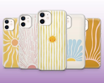 Sun Phone Case Minimalist Sun Tarot Cover for iPhone 16, 15, 14, 13, 12, 11 Samsung S25, S24, A56, A16, Pixel 9A, 9Pro XL, 8A, 8Pro