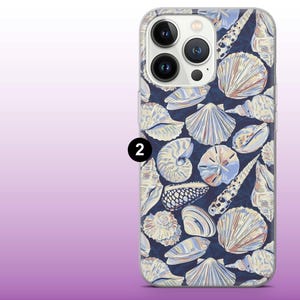 Sea Shell Phone Case Coastal Beach Ocean Vibes Cover for iPhone 16, 15, 14, 13, 12, 11 Samsung S25, S24Fe, S23, A56, Pixel 9Pro XL, 8A, 8Pro 2