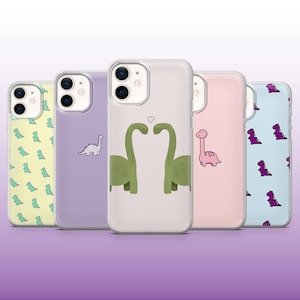 Dinosaur Phone Case Cute Dino T-rex Cover for iPhone 16, 15, 14, 13, 12, 11 Samsung S25, S24, S23, A15 Pixel 9Pro XL, 8A, 8Pro
