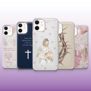 Bible Verse Phone Case Jesus Prayer Christian Cover for iPhone 16, 15, 14, 13, 12 Samsung S25, S24Fe, S23, A56, A15Pixel 9Pro XL, 8A, 8Pro