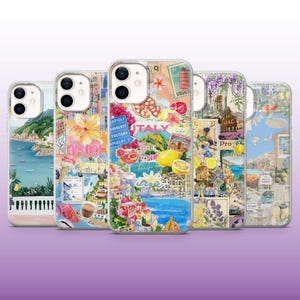 Italy Phone Case Amalfi Coast Italian Cover for iPhone 16, 15, 14, 13, 12, 11 Samsung S25, S24, A56, A16, Pixel 9A, 9Pro XL, 8A, 8Pro