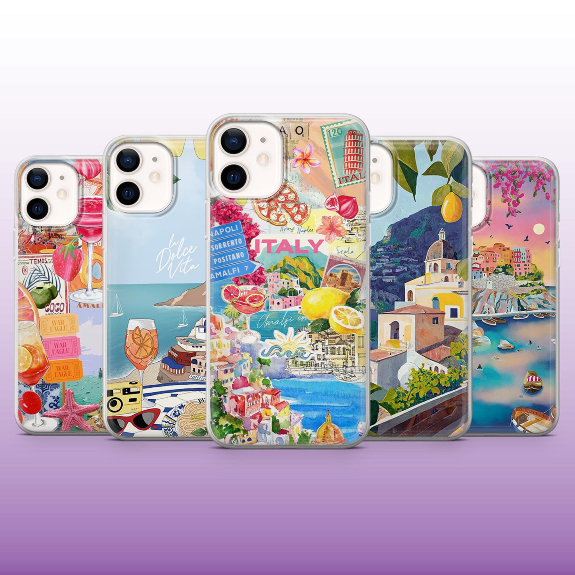 Italy Phone Case Amalfi Coast Italian Summer Cover for iPhone 16, 15, 14, 13, 12 Samsung S25, S24Fe, S23, A56, Pixel 9Pro XL, 8A, 8Pro