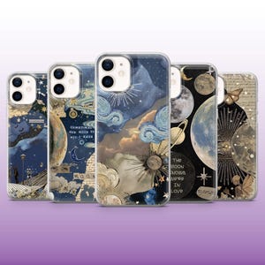Space Phone Case Universe Stars Sun and Moon Cover for iPhone 16, 15, 14, 13, 12, 11 Samsung S25, S24, S23 Pixel 9Pro XL, 8A, 8Pro