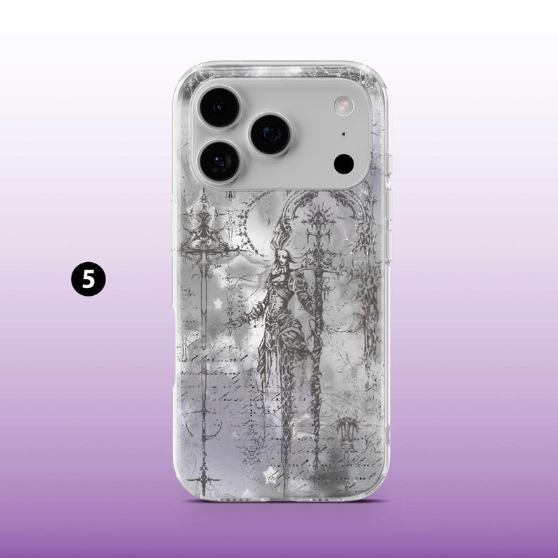 Funda de teléfono grunge gótica, emo y moderna para iPhone 16, 15, 14, 13, 12 y 11, Samsung S25, S24, A56, A16, Pixel 9A, 9Pro XL, 8A, 8Pro y 7A. 5