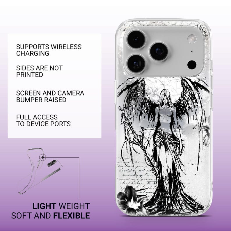 Funda de teléfono grunge gótica, emo y moderna para iPhone 16, 15, 14, 13, 12 y 11, Samsung S25, S24, A56, A16, Pixel 9A, 9Pro XL, 8A, 8Pro y 7A. imagen 7