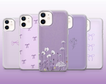 Lavendel Handytasche Lila Violet Girly Cover für iPhone 17, 16, 15, 14, 13, 12, 11 Samsung S25, S24, S23 Pixel 9Pro XL, 8A, 8Pro