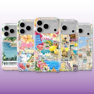 Funda italiana Costa Amalfitana para iPhone 16, 15, 14, 13, 12 y 11, Samsung S25, S24, A56, A16, Pixel 9A, 9Pro XL, 8A y 8Pro.