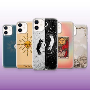 Sun And Moon Phone Case Sun Tarot Mystical Cover for iPhone 16, 15, 14, 13, 12, 11 Samsung S25, S24Fe, S23, A56, Pixel 9Pro XL, 8A, 8Pro