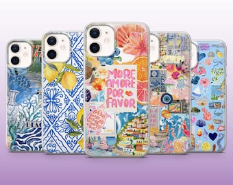 Italian Phone Case Amalfi Coast Italy Aesthetic Cover for iPhone 16, 15, 14, 13, 12, 11 Samsung S25, S24, S23 Pixel 9Pro XL, 8A, 8Pro, 7A
