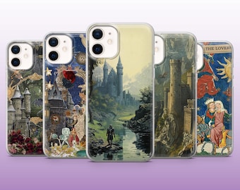 Middle Age Phone Case Medieval Knight Fantasy Cover for iPhone 16, 15, 14, 13, 12, 11 Samsung S25, S24, A56, A16 Pixel 9A, 9Pro XL, 8A 8Pro