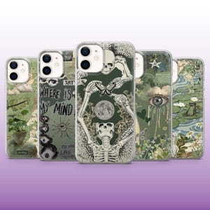 Green Aesthetic Phone Case Cottagecore Frog Cover for iPhone 16, 15, 14, 13, 12 Samsung S25, S24Fe, S23, A56, A15Pixel 9Pro XL, 8A, 8Pro