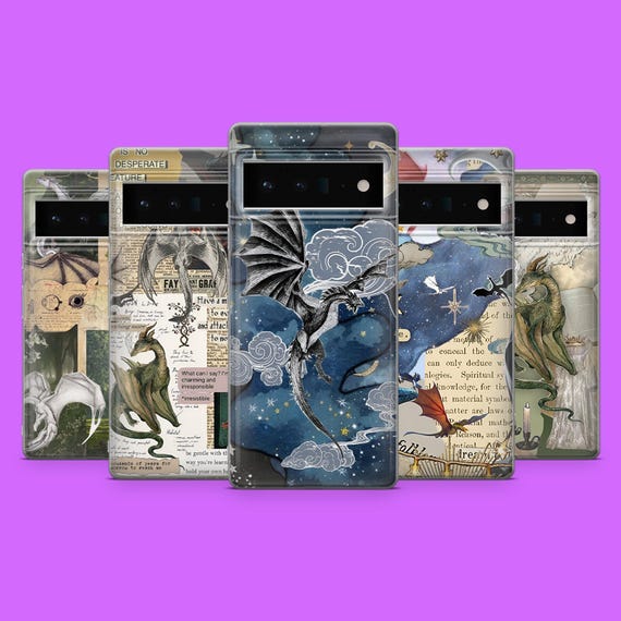 Dragon Phone Case Fantasy Medieval Cover for Google Pixel 9A, 9Pro XL, 8A, 8Pro, 7Pro 7A iPhone 16, 15, 14, 13, 12, Samsung S25, S24, S23