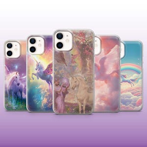 Unicorn Phone Case Rainbow Fantasy Pegasus Cover for iPhone 17, 16, 15, 14, 13, 12, 11 Samsung S25, S24, S23 Pixel 10Pro, 9Pro XL, 8A, 8Pro