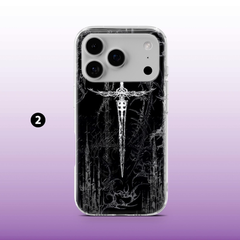 Funda de teléfono grunge gótica, emo y moderna para iPhone 16, 15, 14, 13, 12 y 11, Samsung S25, S24, A56, A16, Pixel 9A, 9Pro XL, 8A, 8Pro y 7A. 2