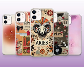 Coque de portable Bélier, astrologie et horoscope pour iPhone 16, 15, 14, 13, 12, 11 Samsung S25, S24, S23 Pixel 9Pro XL, 8A, 8Pro