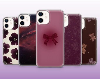 Burgundy Phone Case Dark Red Cherry Red Cover for iPhone 17, 16, 15, 14, 13, 12, 11 Samsung S25, S24, S23, A15 Pixel 10Pro, 9A, 8A, 8Pro