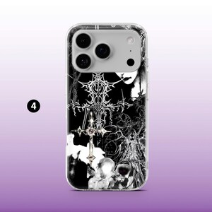 Funda de teléfono grunge gótica, emo y moderna para iPhone 16, 15, 14, 13, 12 y 11, Samsung S25, S24, A56, A16, Pixel 9A, 9Pro XL, 8A, 8Pro y 7A. 4