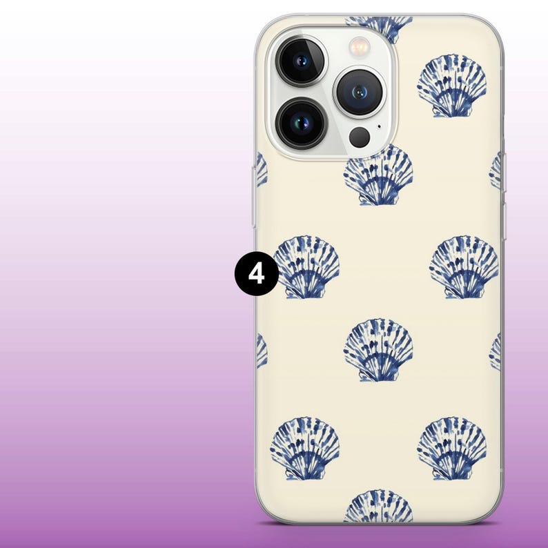 Sea Shell Phone Case Coastal Beach Ocean Vibes Cover for iPhone 16, 15, 14, 13, 12, 11 Samsung S25, S24Fe, S23, A56, Pixel 9Pro XL, 8A, 8Pro 4