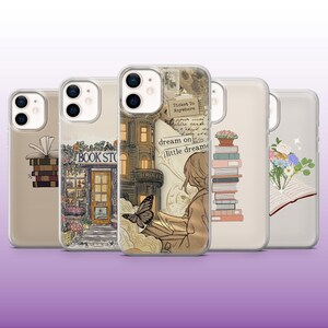Book Phone Case Book Lover Bookish Aesthetic Cover for iPhone 16, 15, 14, 13, 12 Samsung S25, S24Fe, S23, A56, Pixel 9Pro XL, 8A, 8Pro