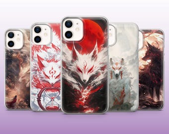 Funda de teléfono Kitsune Fox Yokai japonesa para iPhone 16, 15, 14, 13, 12, 11, Samsung S25, S24, A56, A16, Pixel 9A, 9Pro XL, 8A, 8Pro