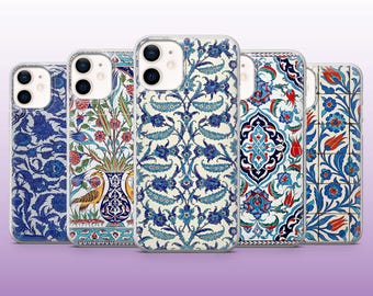Turkish Tiles Phone Case Tile Art Turkish Cover for iPhone 16, 15, 14, 13, 12, 11 Samsung S25, S24, A56, A16, Pixel 9A, 9Pro XL, 8A 8Pro