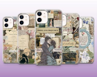 Pride and Prejudice Phone Case Jane Austen Bookish Darcy Cover for iPhone 16, 15, 14, 13, 12, 11 Samsung S25 S24, S23 Pixel 9Pro XL, 8A 8Pro