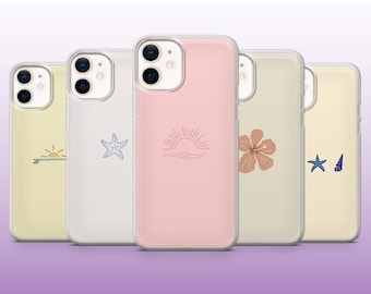 Summer Phone Case Ocean Beachy Minimalist Cover for iPhone 17, 16, 15, 14, 13, 12, Samsung S25, S24, A56, A16, Pixel 10Pro XL, 9A, 8A, 8Pro