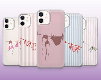 Bikini Phone Case Beach Girly Coastal Cover for iPhone 17, 16, 15, 14, 13, 12, 11 Samsung S25, S24, A56, A16, Pixel 10Pro, 9A, 9Pro XL, 8A,