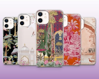 Hindu Art Phone Case Indian Folk Art Cover for iPhone 16, 15, 14, 13, 12, 11 Samsung S25, S24, S23 Pixel 9Pro XL, 8A, 8Pro