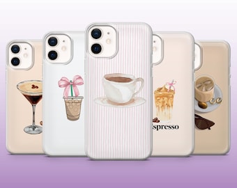 Coffee Phone Case Espresso Latte Aesthetic Cover for iPhone 17, 16, 15, 14, 13, 12, 11 Samsung S25, S24, A56, A16, Pixel 9A, 9Pro XL, 8A, 7