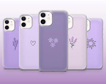 Purple Phone Case Lavender Violet Pastel Cover for iPhone 16, 15, 14, 13, 12, 11 Samsung S25, S24, S23 Pixel 9Pro XL, 8A, 8Pro