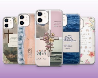 Christian Phone Case Jesus Christ Scripture Cover for iPhone 17, 16, 15, 14, 13, 12, 11 Samsung S25, S24, A56, A16, Pixel 9A, 9Pro XL, 8A, 7