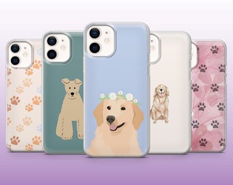 Dog Puppy Phone Case Dog Lover Retriever Cover for iPhone 16, 15, 14, 13, 12, 11 Samsung S25, S24Fe, S23, A56, Pixel 9Pro XL, 8A, 8Pro