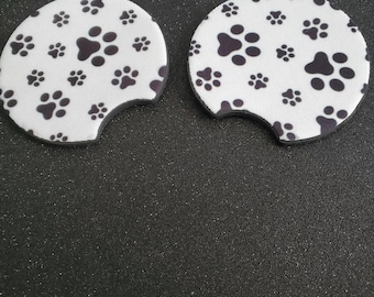 Dog print car coasters