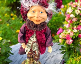 Vintage Forest Elf Doll - Collectible - fantasy - woodland - home decor