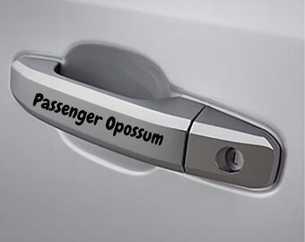 Passenger Opossum car door handle decal sticker