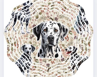 Dalmatian dog Floral Wind Spinner
