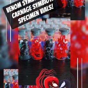 Venom Symbiote and Carnage specimens vials
