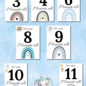 Cartes Boho Milestone pour plusieurs garçons - 23 cartes à imprimer - capturez des souvenirs d'amour