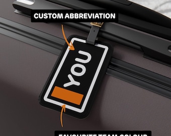 Etiqueta de equipaje acrílica personalizada con nombre de F1 / Regalo personalizado para fan de Fórmula 1, blanco o negro con los colores del equipo