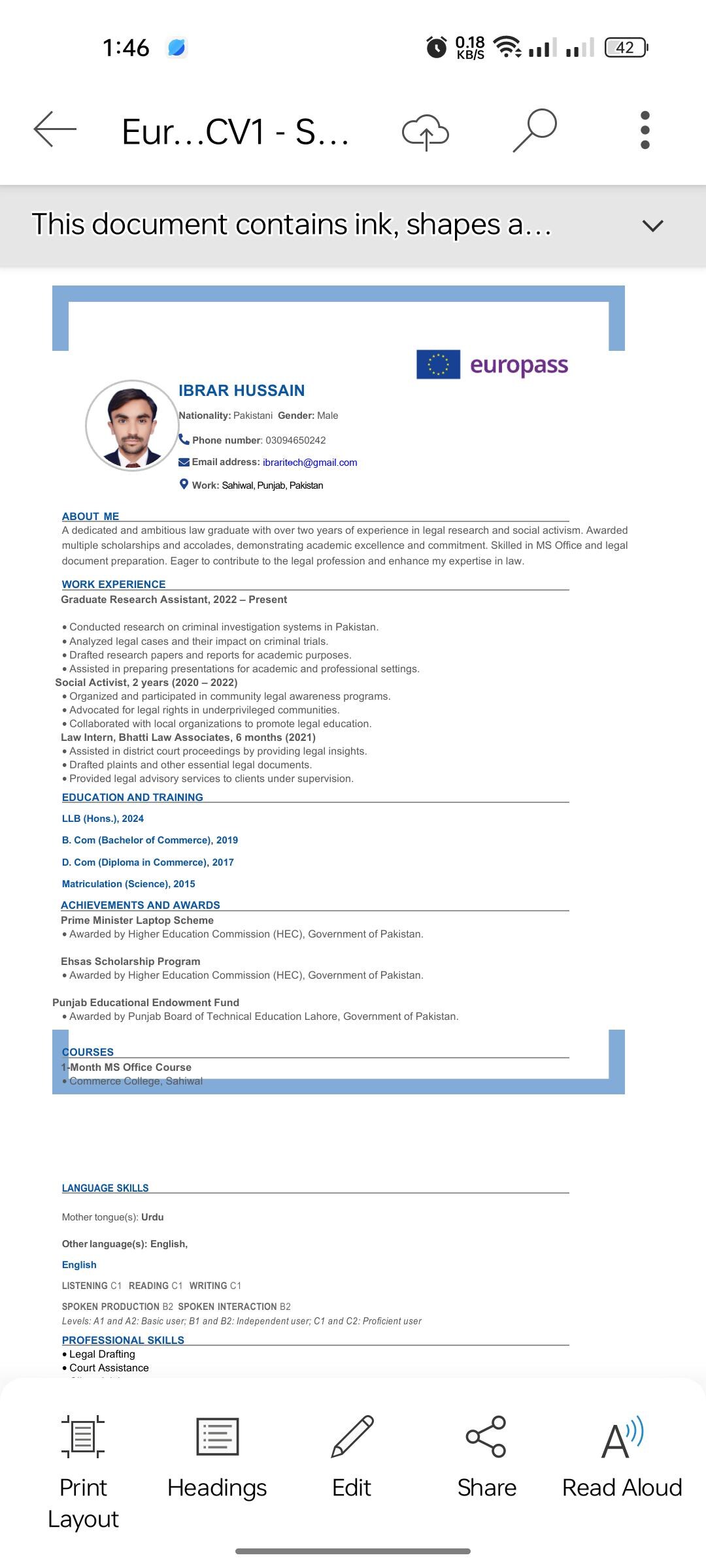 Europass CV Template Best For European Students And Interns Instant Europass CV Template Best For European Students And Interns Instant