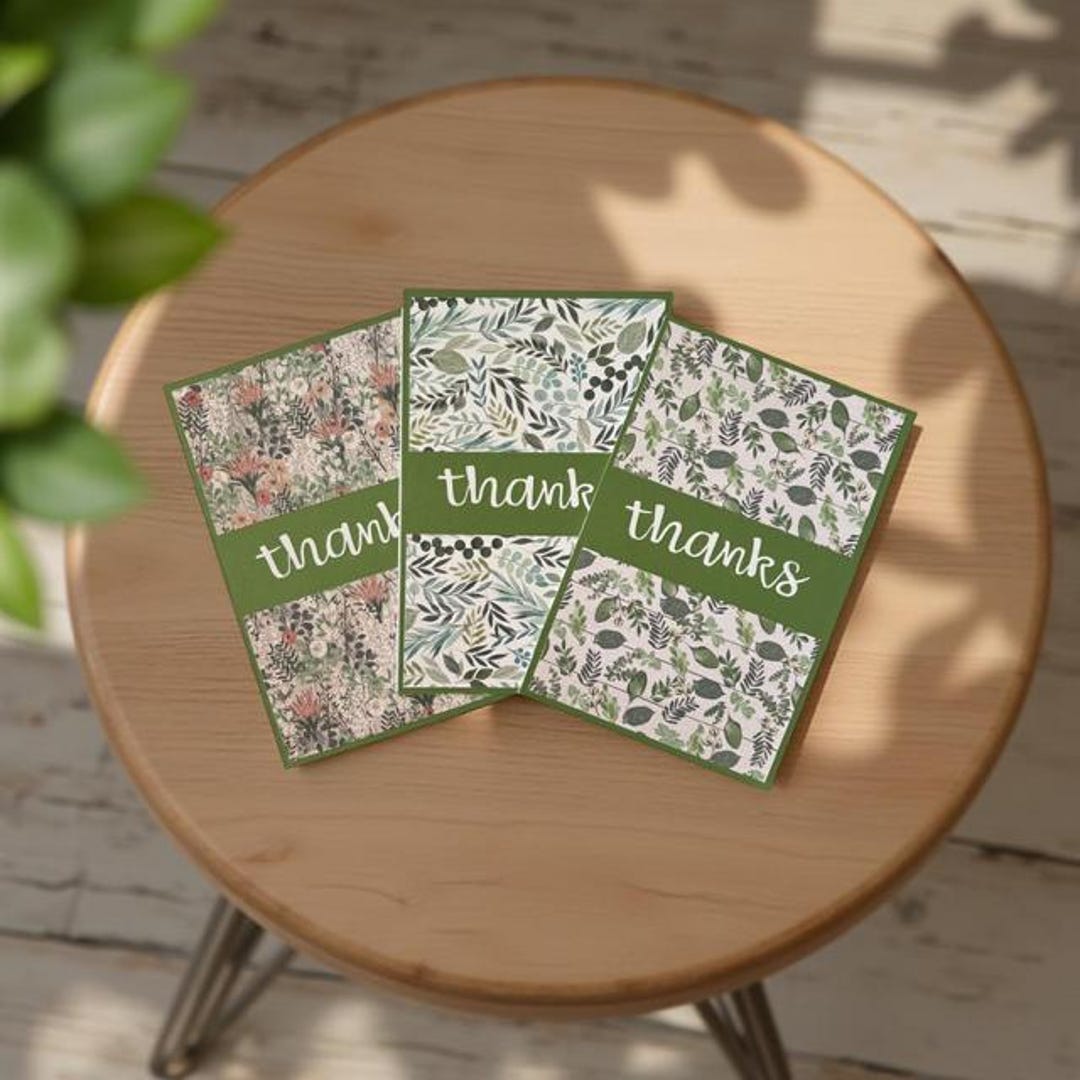 Set of 3 Handmade Thank You Cards - Etsy