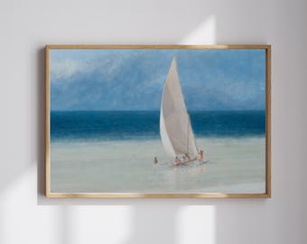 Watercolor Sailboat Print: Coastal Nautical Wall Art (Digital Download)