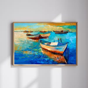Watercolor Boat Painting: Nautical Coastal Art (Digital Download)