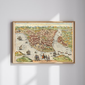 Vintage Istanbul Map: Osmanisches Reich Historische Kunst (Digitaler Download