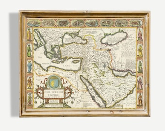 1626 Map of the Ottoman Turkish Empire by John Speed – Historic