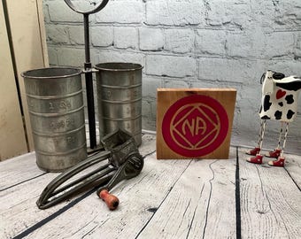 12 Step Recovery NA table-top decor in red epoxy.  Wooden Narcotics Anonymous decorative shelf piece.